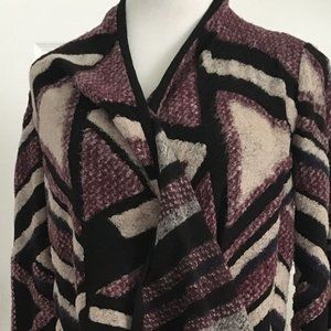 Lucky Brand printed long sleeve open front top